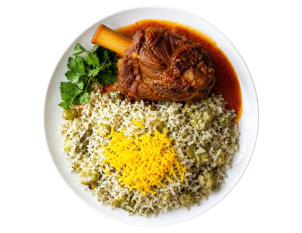 باقالی پلو با ماهیچه