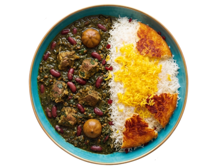 چلو خورشت قرمه سبزی