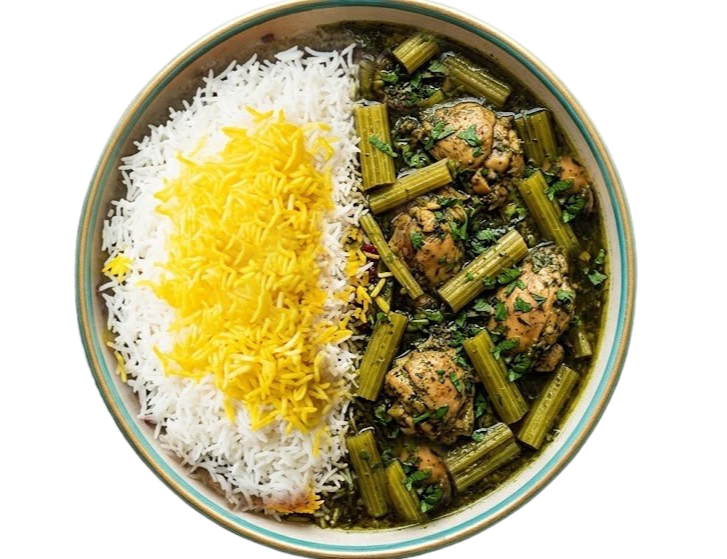 چلو خورشت کرفس با مرغ چلو خورشت کرفس با مرغ