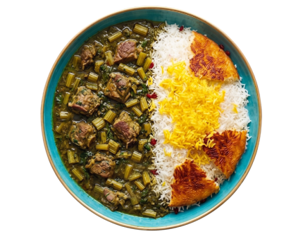 چلو خورشت کرفس با گوشت